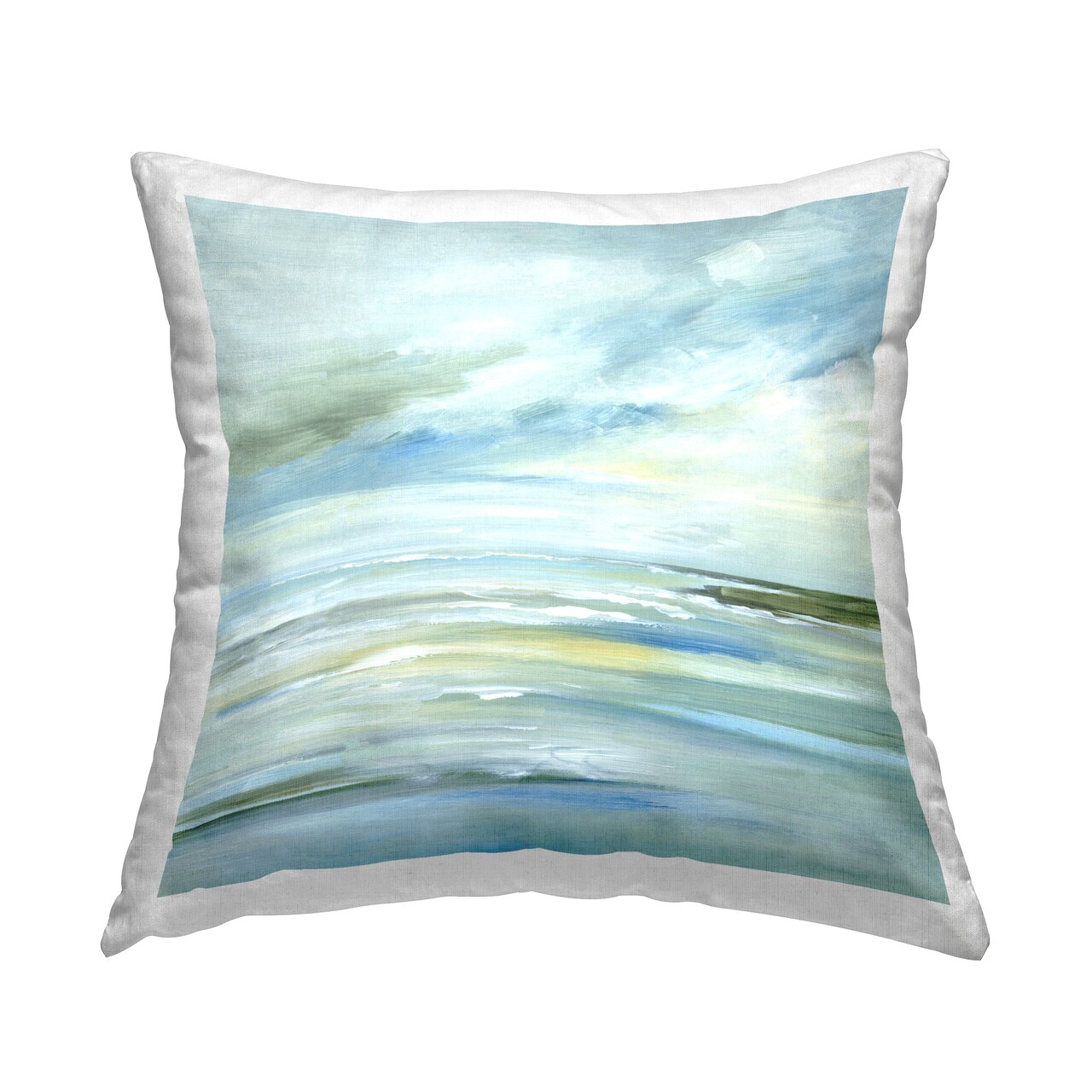 Cloudy Blue Beach Impression Decorative Printed Throw Pillow Design by Lera, 18 x 7 x 18